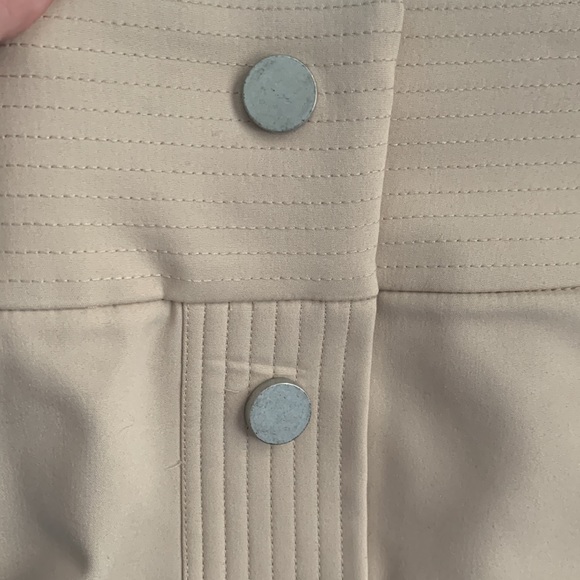 Express Super High Waisted Button (Snap) Front Utility Mini Skirt in Beige/Tan - Picture 6 of 8